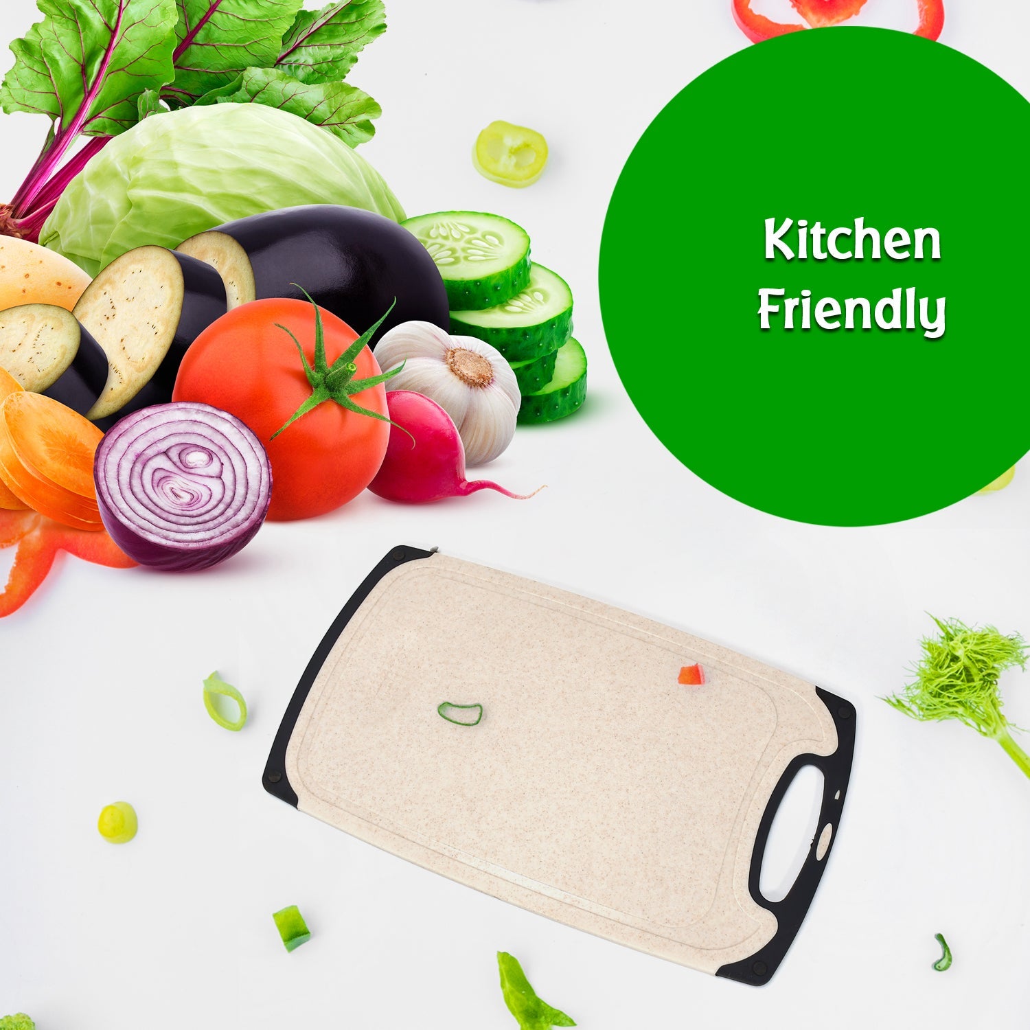 2447 Vegetables and Fruits Cutting Chopping Board Plastic Chopper Cutter Board Non-slip Antibacterial Surface with Extra Thickness DeoDap 2447 Vegetables and Fruits Cutting Chopping Board Plastic Chopper Cutter Board Non-slip Antibacterial Surface with Extra Thickness DeoDap